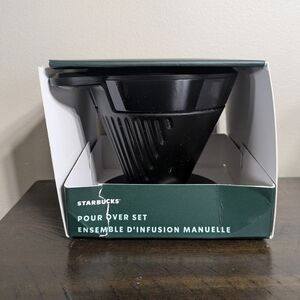 Starbucks Black Pour Over Set Coffee Funnel Brewing NEW